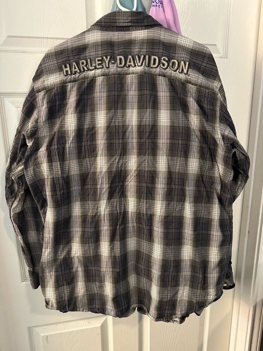 Harley-Davidson Plaid Long Sleeve Button Up Shirt Embroidered Logo 96309-10VM - Picture 3 of 12